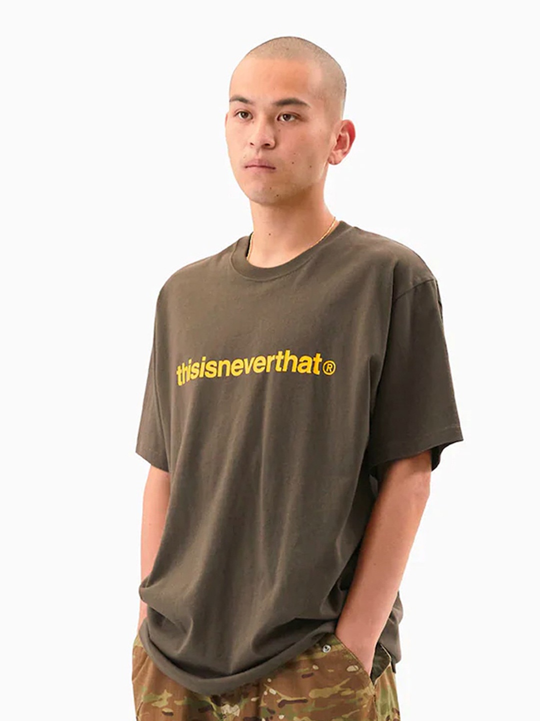 

Thisisneverthat Men Typography Applique T-shirt, Brown