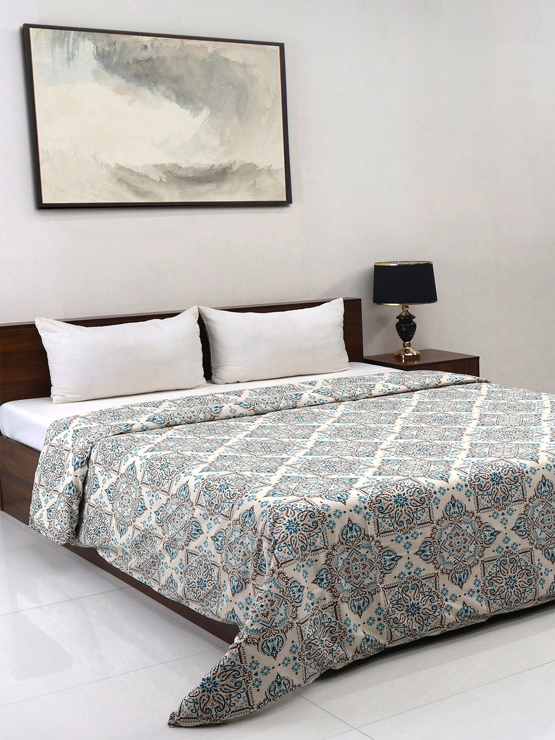 

Bombay Dyeing Allure 144 TC 100% Cotton New Beige Super Queen Duvet Cover