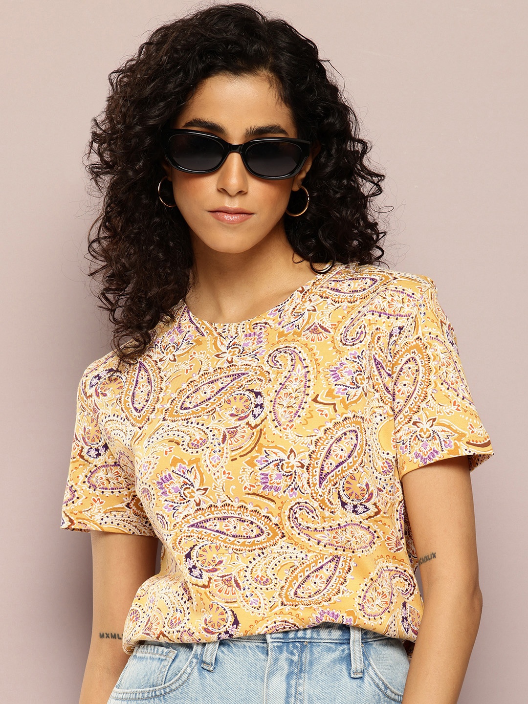 

Kook N Keech Ethnic Motifs Printed Pure Cotton T-shirt, Yellow