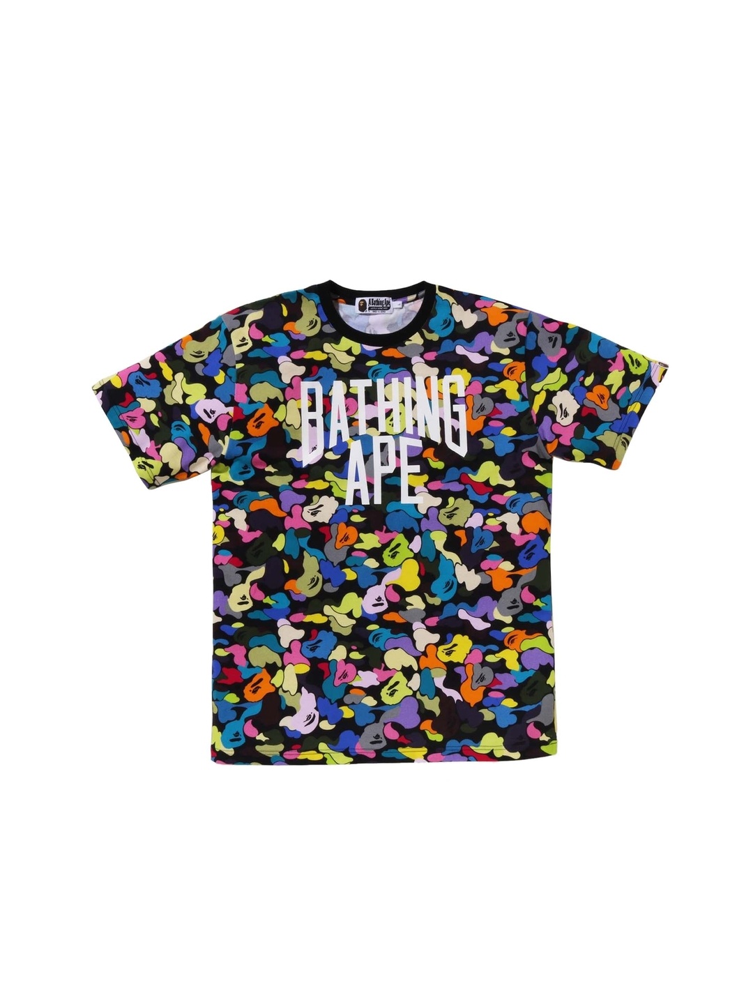 Bape Men Multi Camo NYC Logo Tee, Black