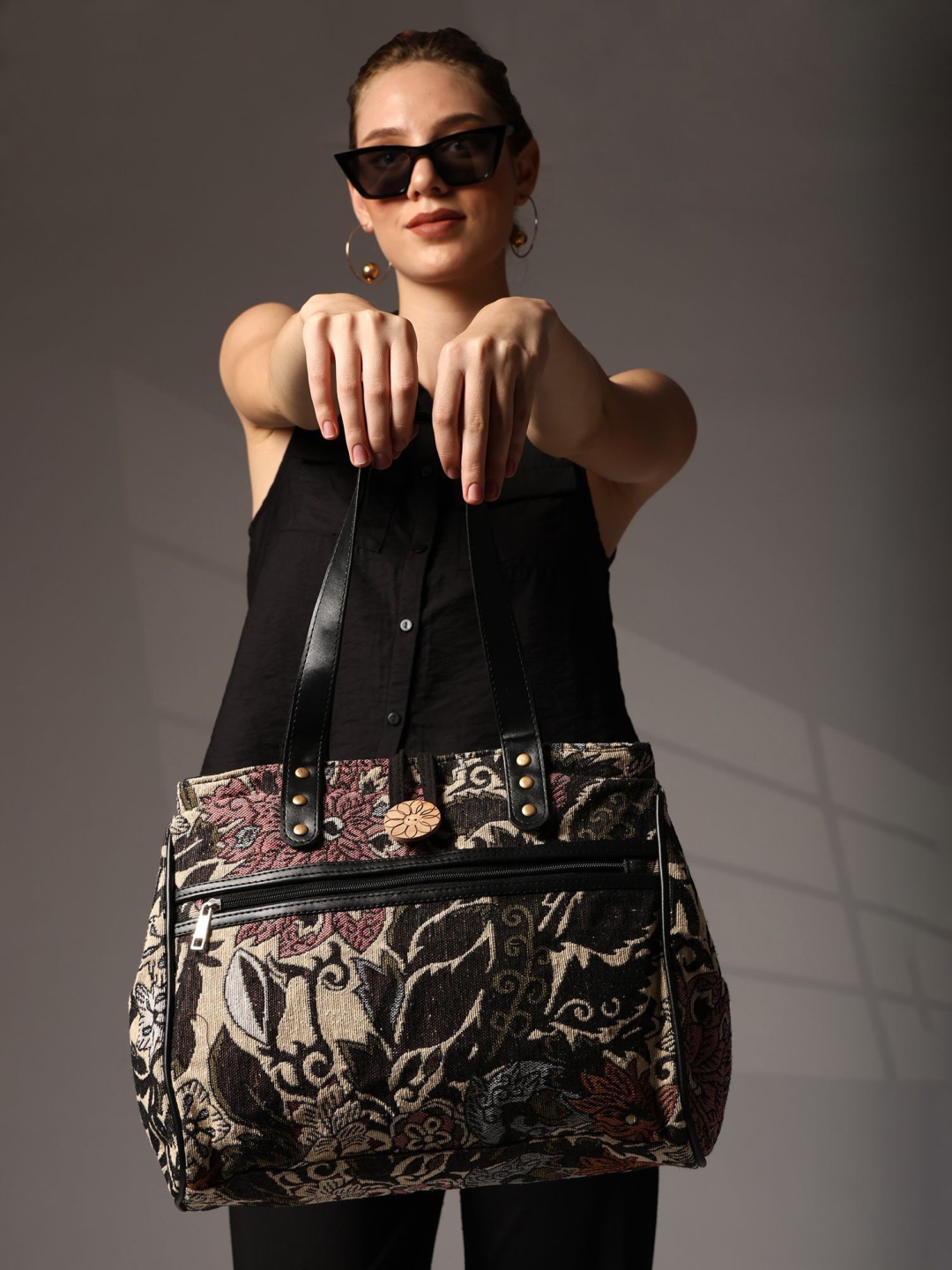 

ENSAC Structured Shoulder Bag, Black