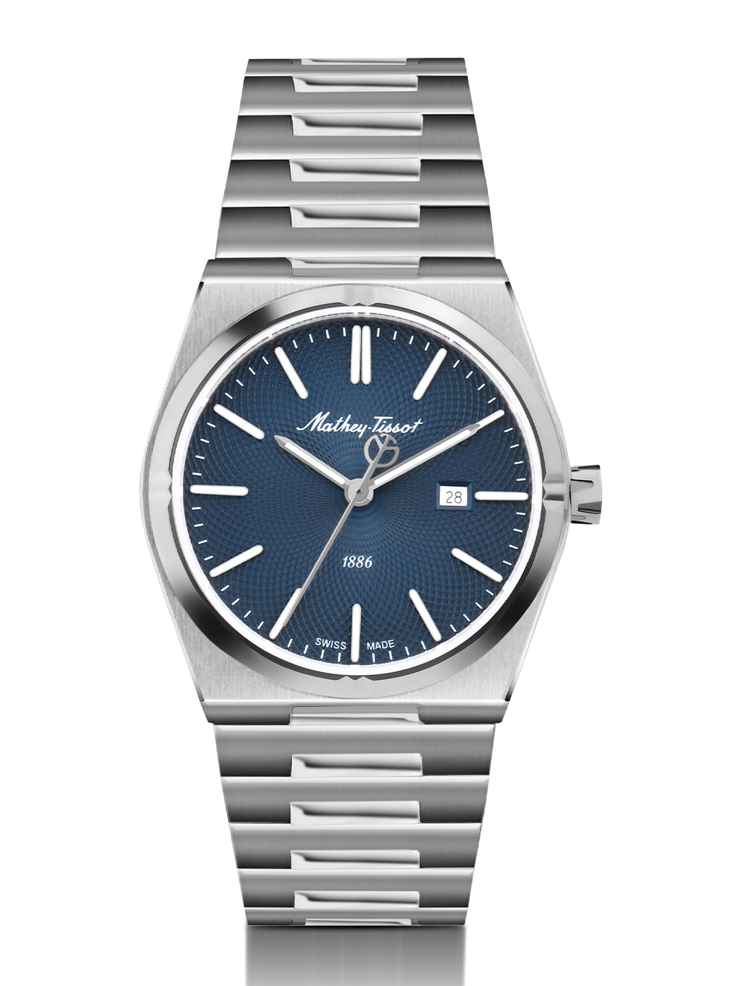 

Mathey-Tissot Men Dial & Stainless Steel Bracelet Style Straps Analogue Watch H118ABU, Silver