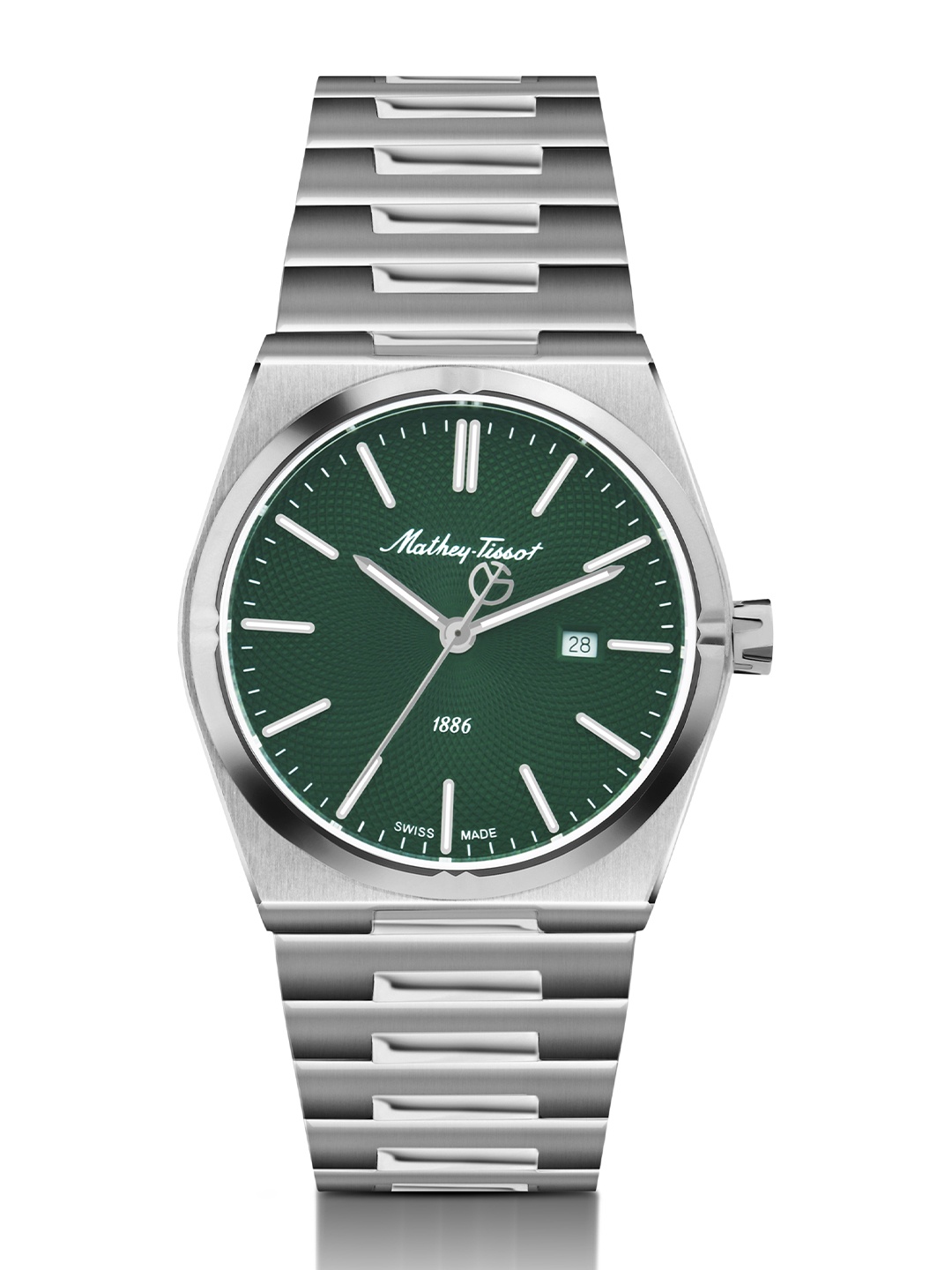 

Mathey-Tissot Swiss Made Zeus Stainless Steel Green Dial Quartz Women's Watch - D118AV, Silver