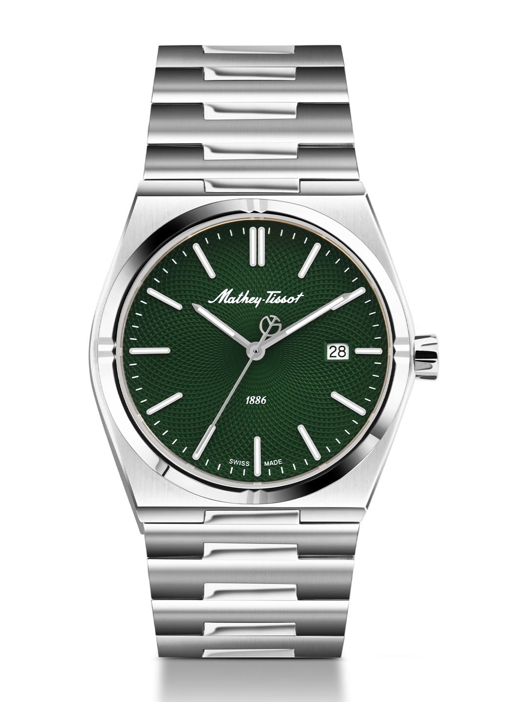 

Mathey-Tissot Men Swiss Made Zeus Stainless Dial Quartz Watch- H118AV, Silver