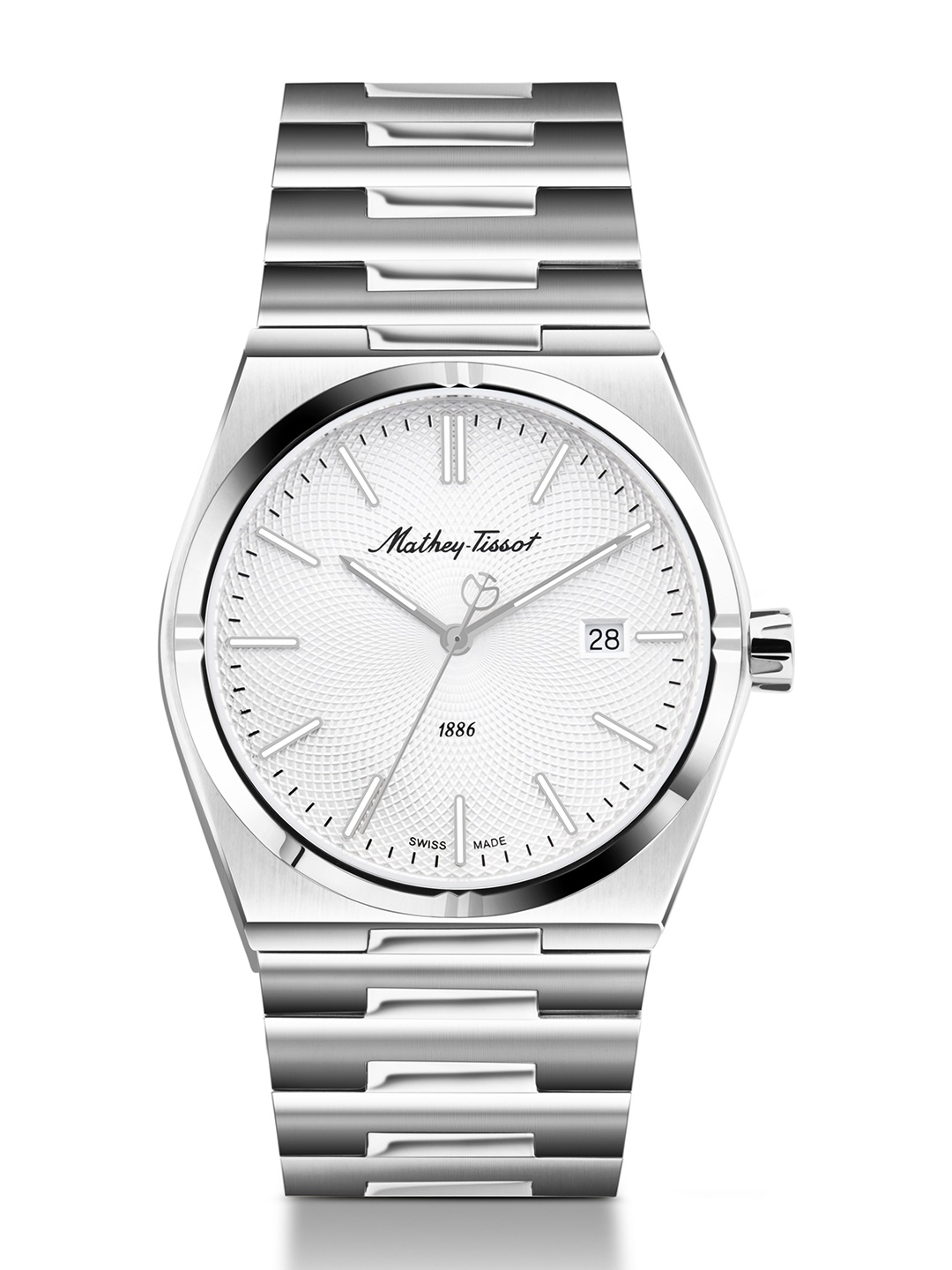 

Mathey-Tissot Men Dial & Stainless Steel Bracelet Style Straps Analogue Watch H118AS, Silver