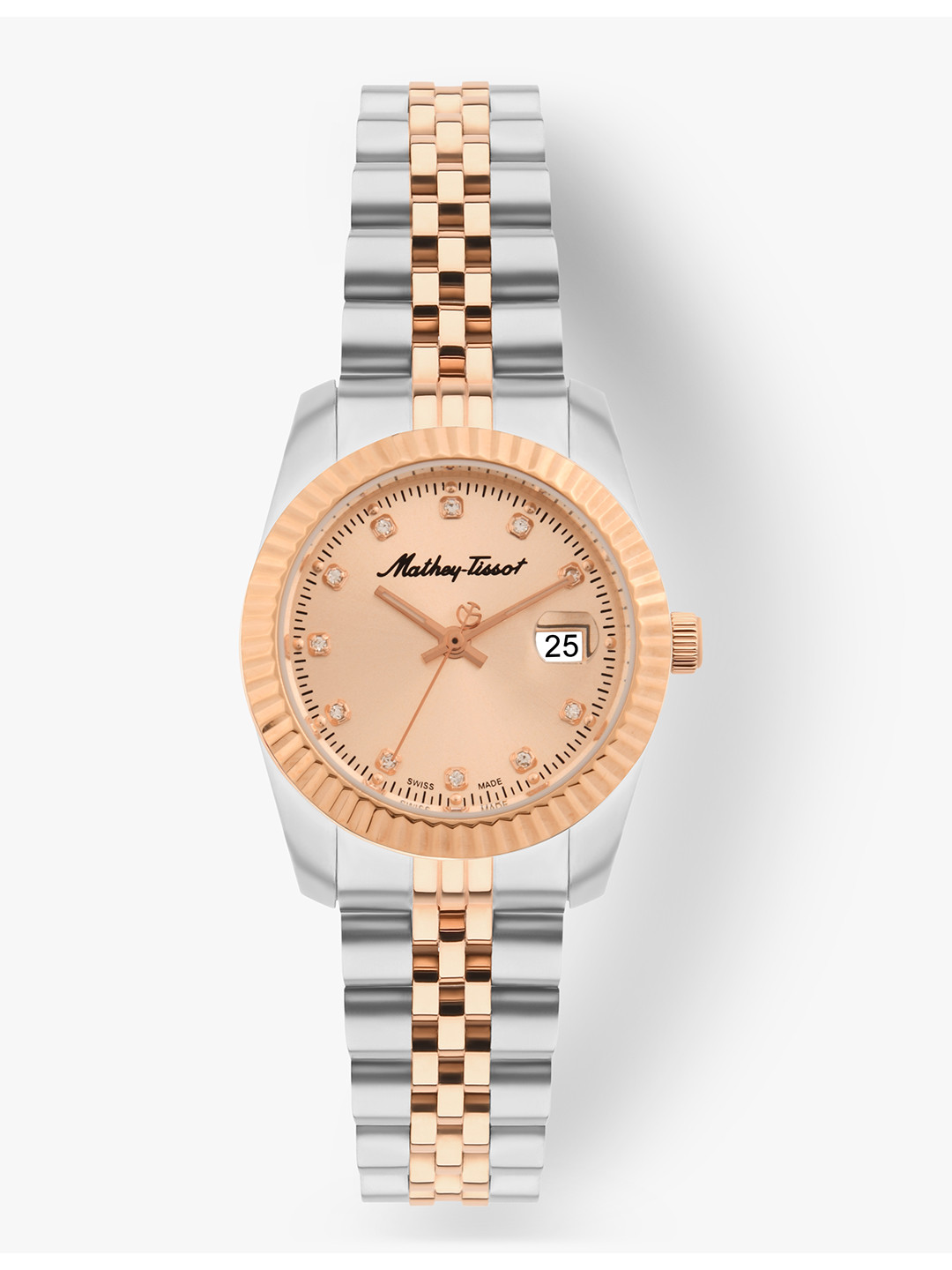 

Mathey-Tissot Women Swiss Made Quartz Pink Dial Watch - D810RSAL, Multi