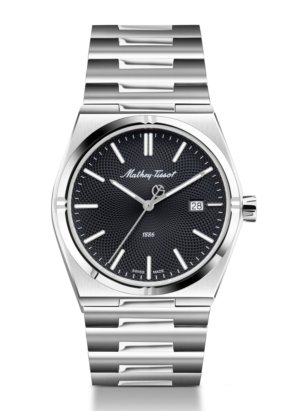 

Mathey-Tissot Men Dial & Stainless Steel Bracelet Style Straps Analogue Watch H118AN, Silver