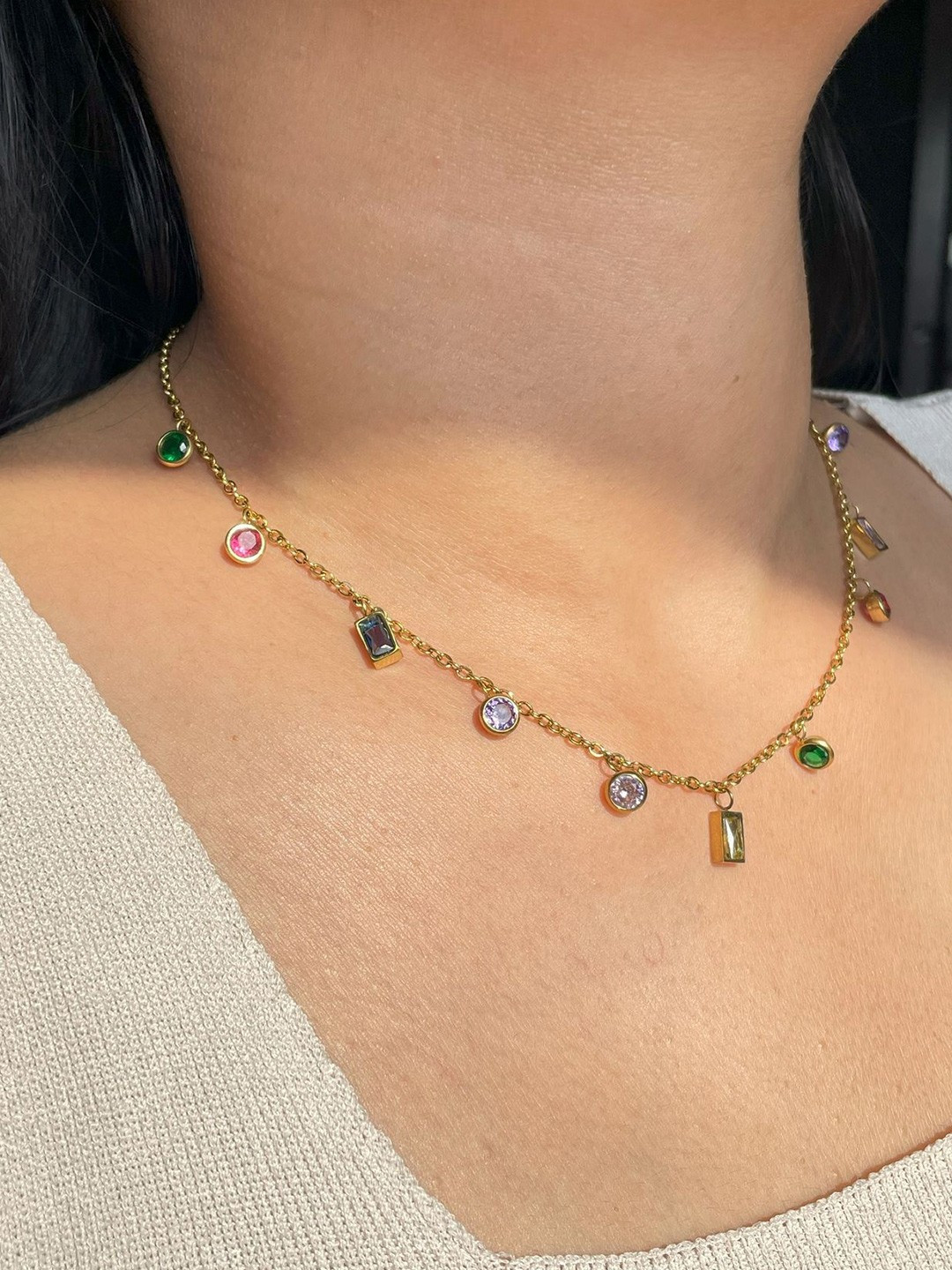 

ISHKAARA Gold-Plated Crystal Studded Necklace