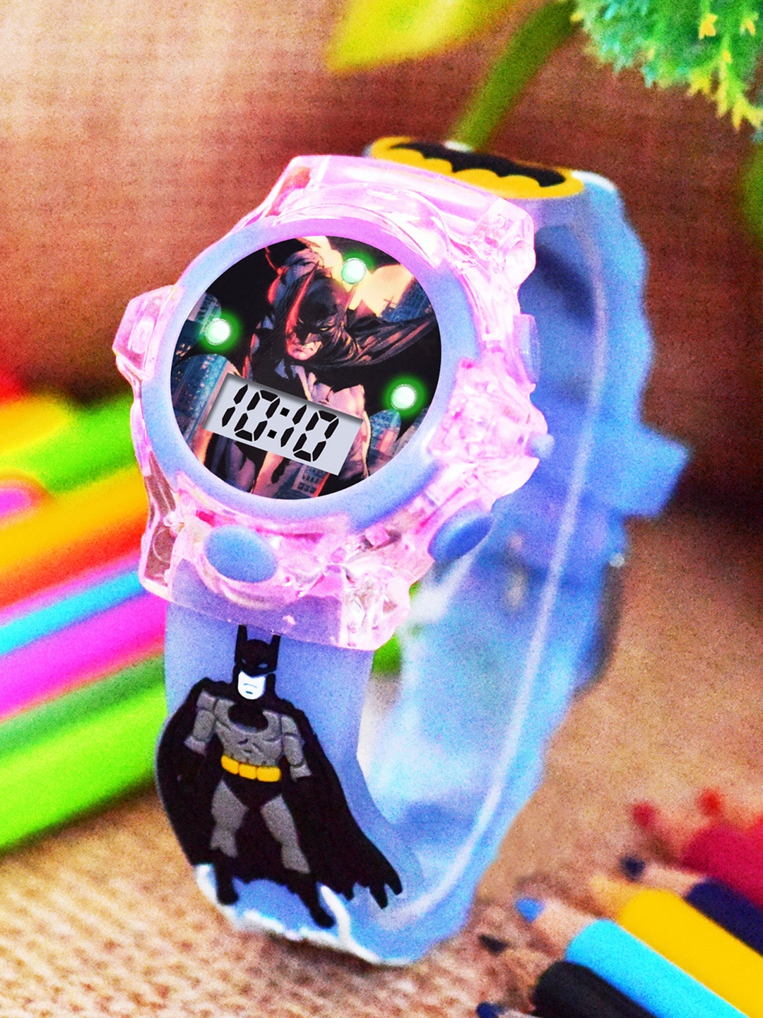 

Shocknshop Boys Printed Dial & Straps Digital Watch 340 Batmen, Blue