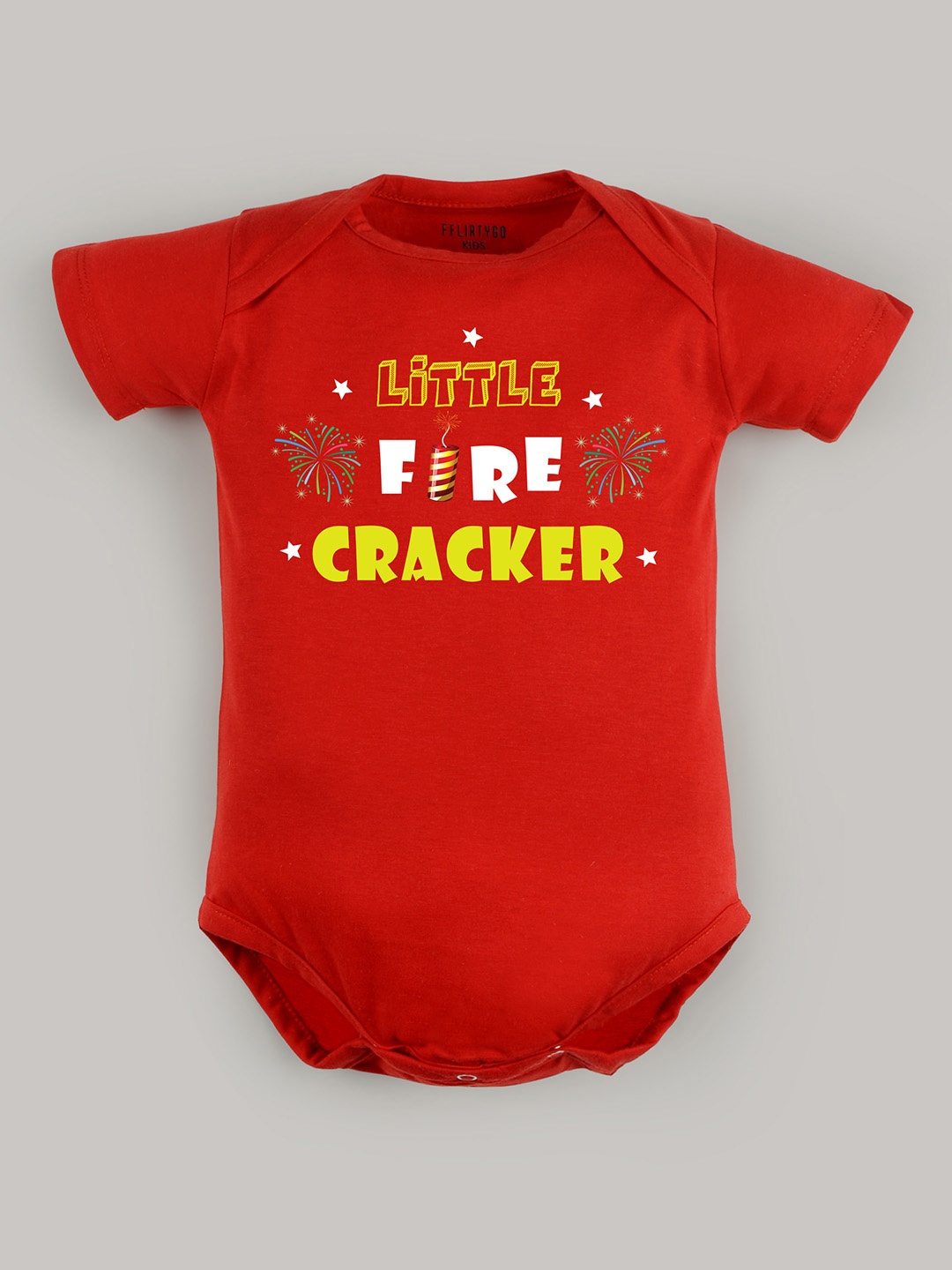 

FFLIRTYGO Kids Cotton Printed Bodysuit, Red
