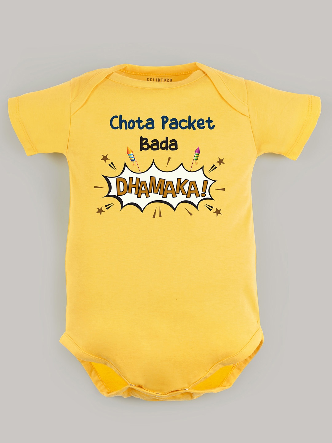 

FFLIRTYGO Kids Infants Printed Pure Cotton Bodysuit, Yellow