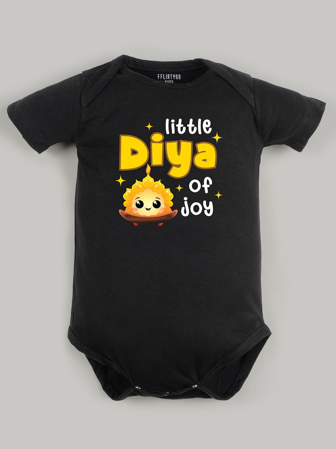 

FFLIRTYGO Kids Infants Printed Pure Cotton Bodysuit, Black