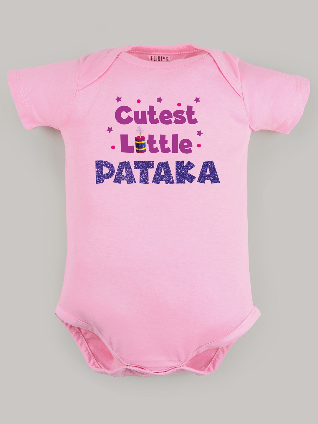

FFLIRTYGO Kids Infants Printed Pure Cotton Bodysuit, Pink