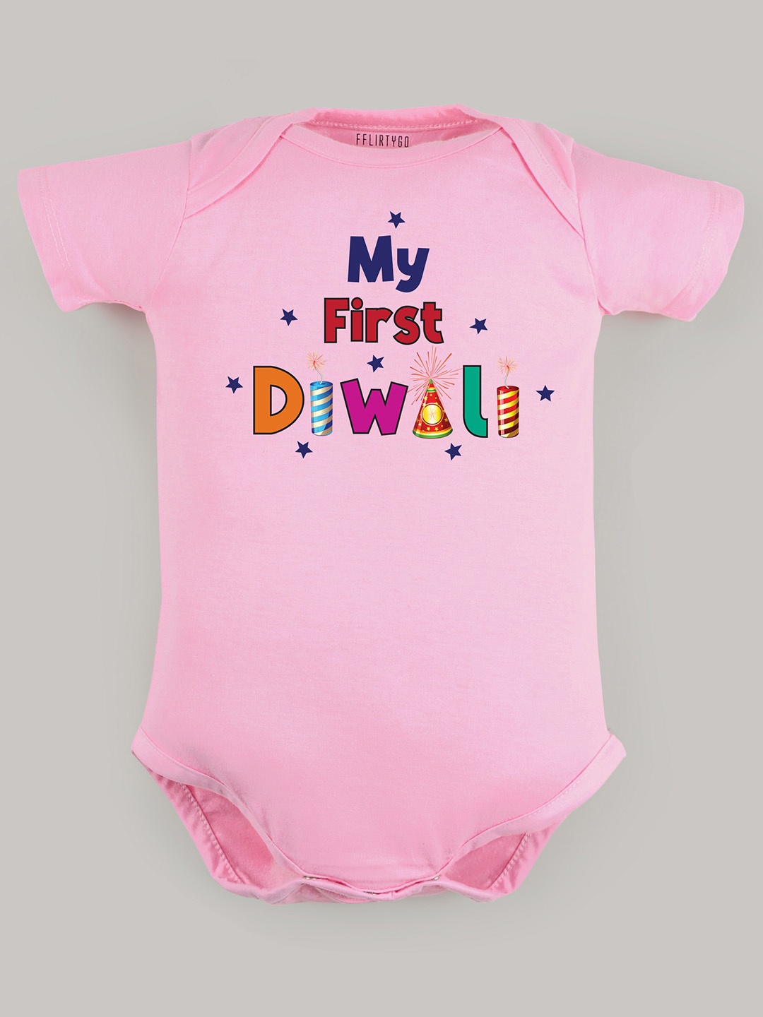 

FFLIRTYGO Infant Printed Pure Cotton Bodysuit, Pink