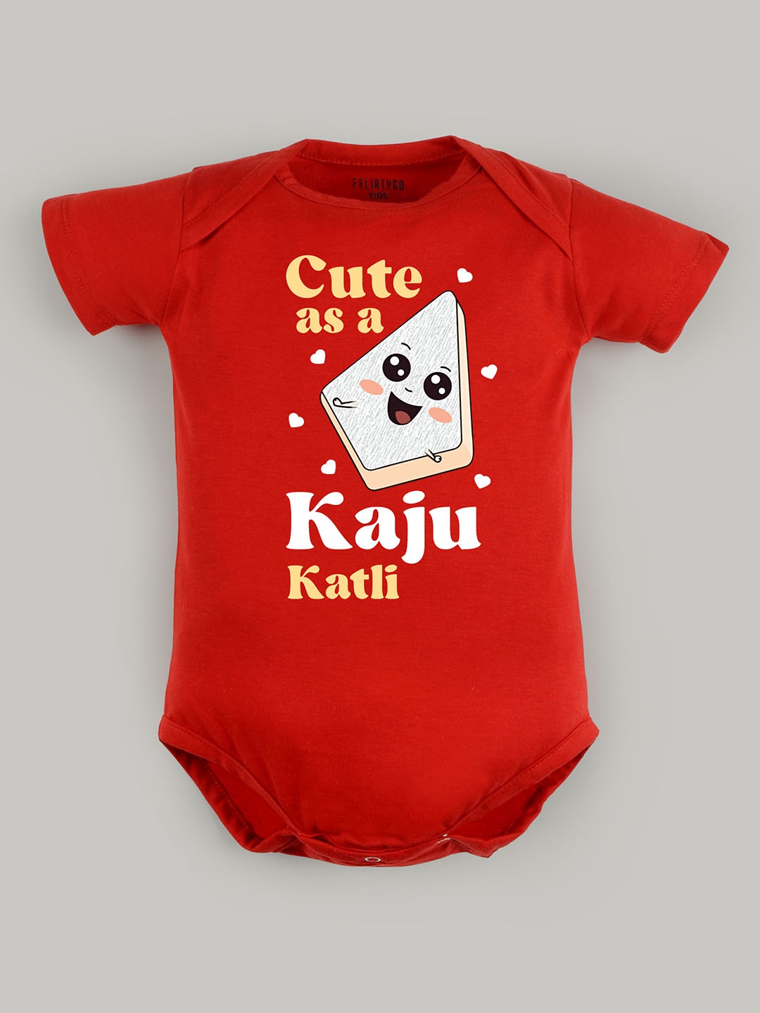 

FFLIRTYGO Kids Typography Printed Cotton Bodysuit, Red