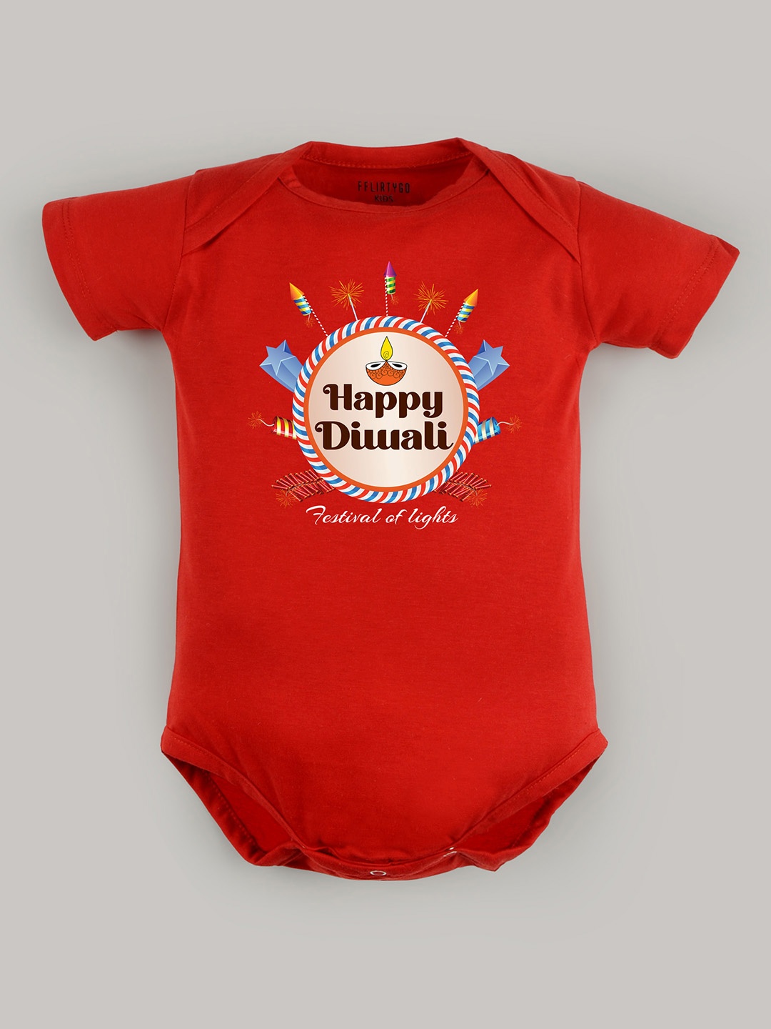 

FFLIRTYGO Infants Printed Cotton Bodysuit, Red