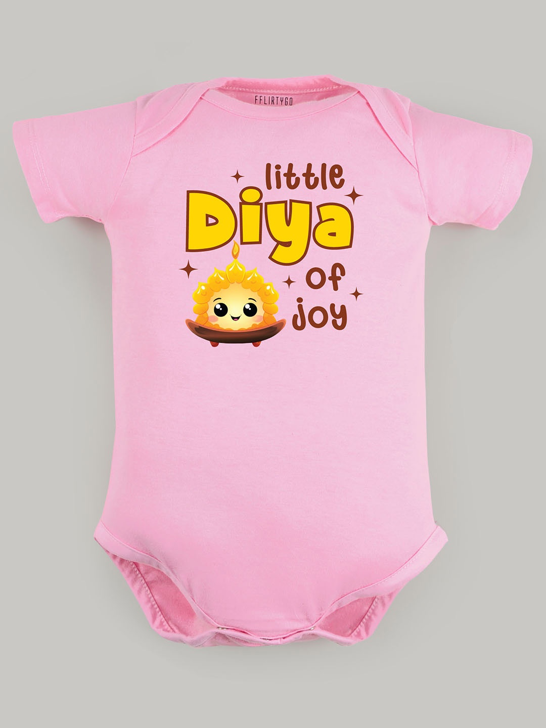 

FFLIRTYGO Infants Printed Cotton Diwali Romper Wear Bodysuit, Pink