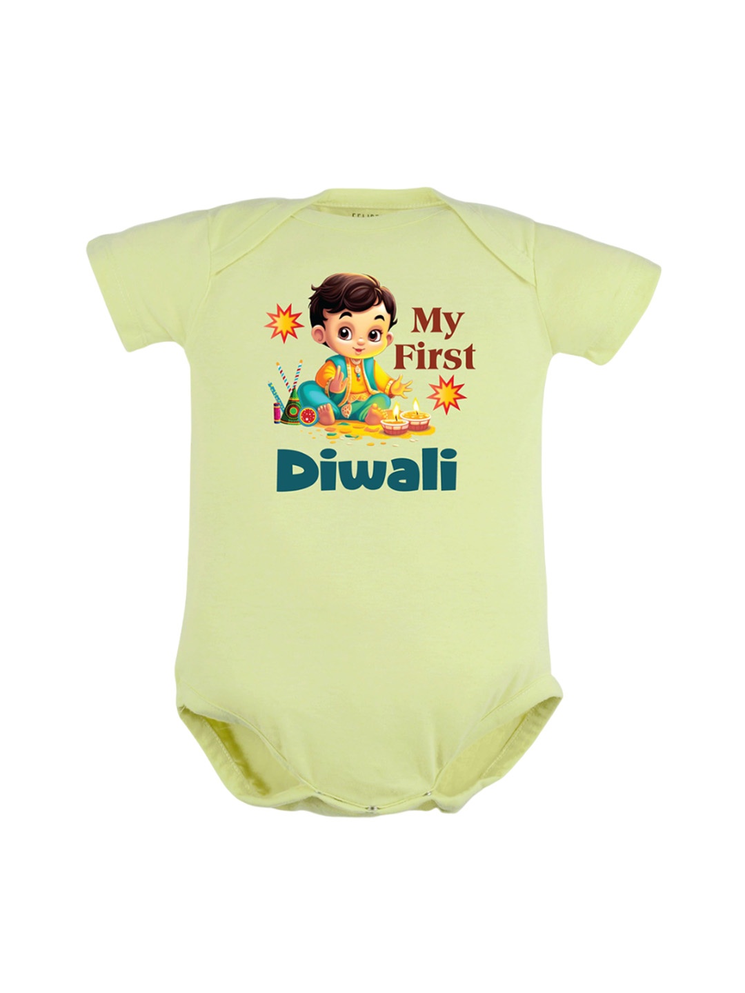 

FFLIRTYGO Infants Printed Cotton Bodysuit, Green
