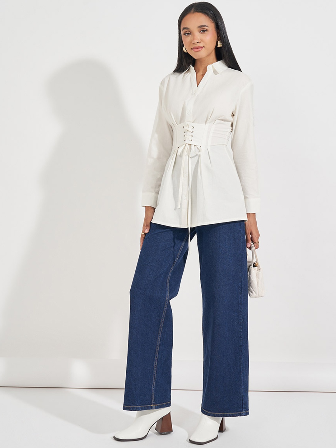 

Styli Women Opaque Casual Shirt, Off white