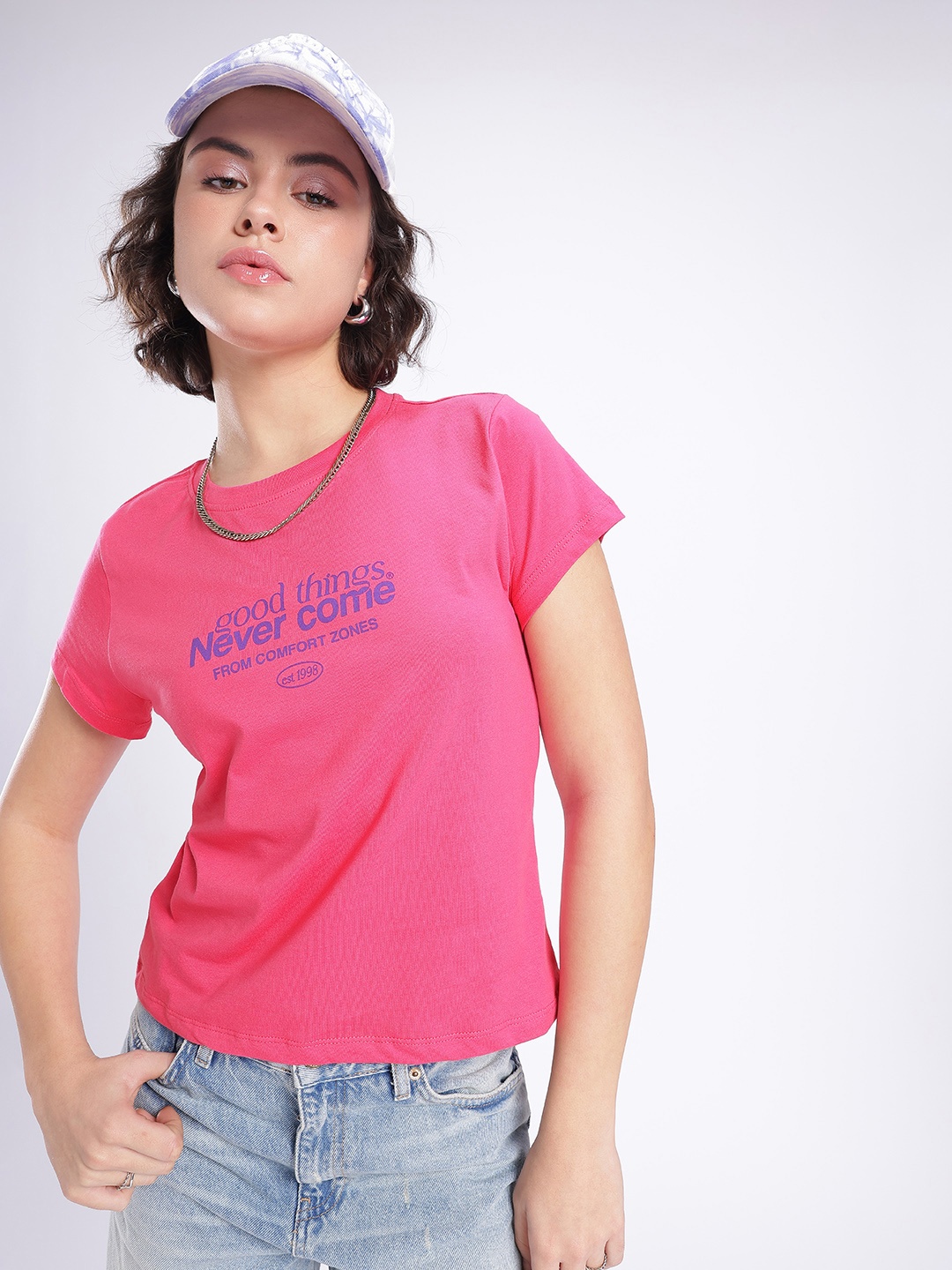 

glitchez Street Cool Printed T-shirt, Pink