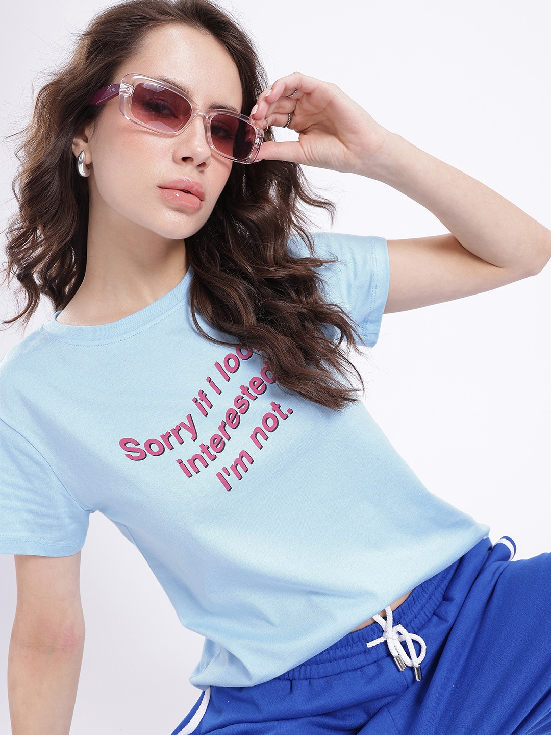 

glitchez Salty Core Printed Casual T-shirt, Blue
