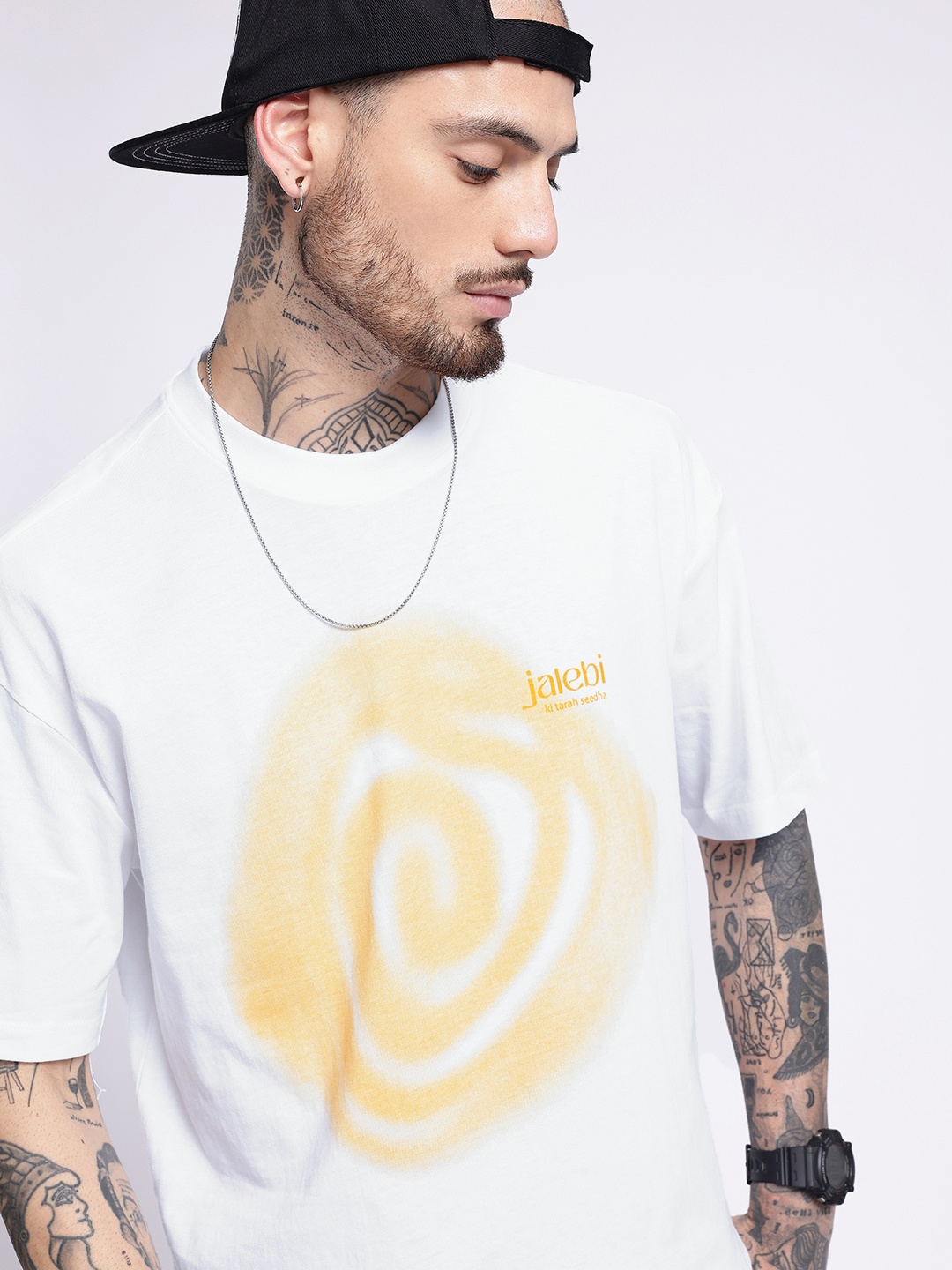 

glitchez Street Savvy Printed Oversized T-shirt, White