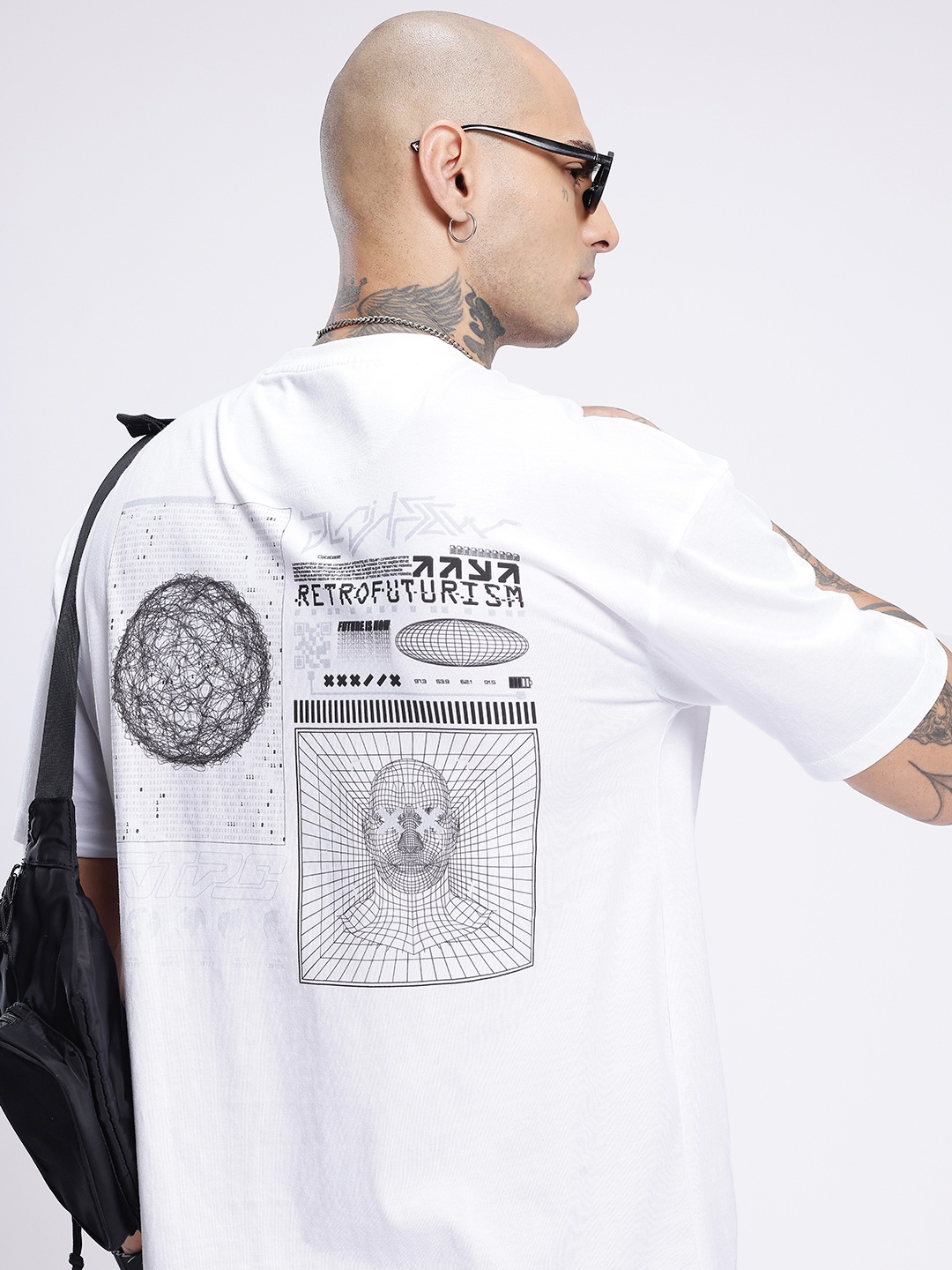 

glitchez Street Savvy Printed Oversized T-shirt, White