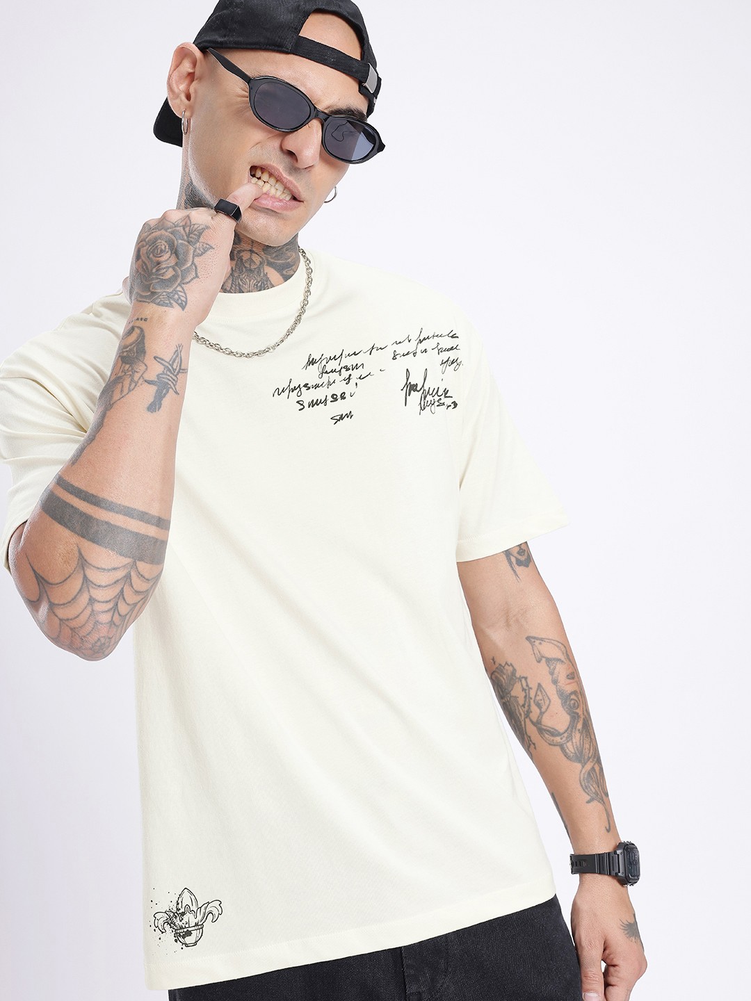

glitchez Downtown Dope Printed Relaxed T-shirt, White