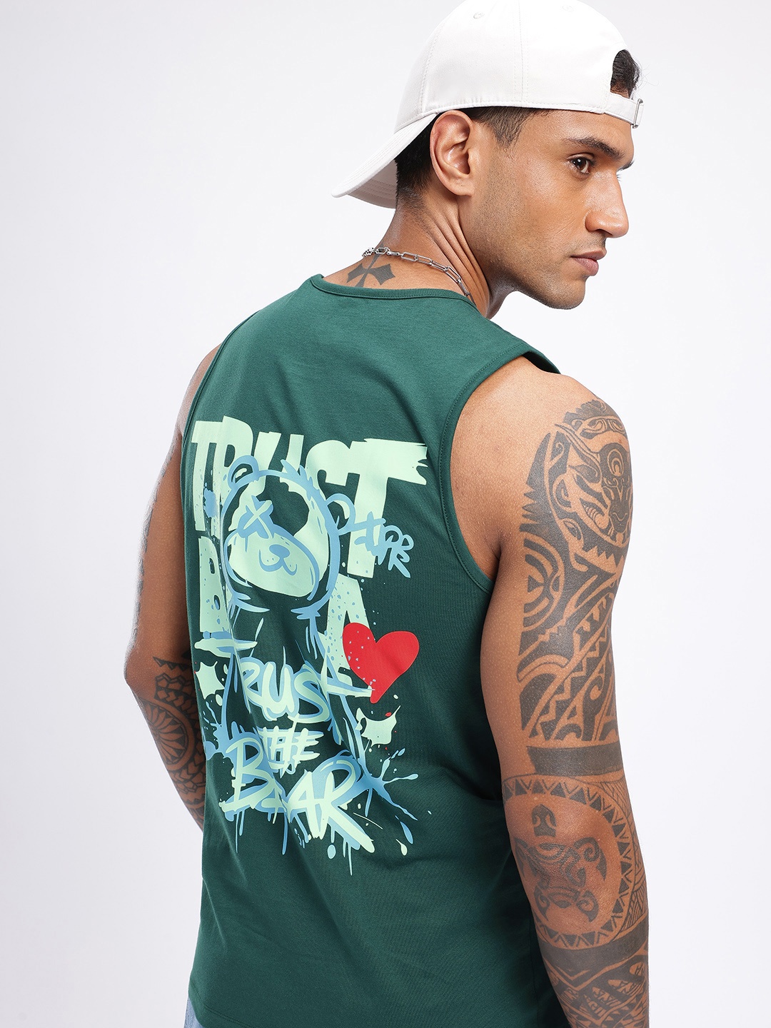 

glitchez Urban Savvy Printed Sleeveless T-shirt, Green
