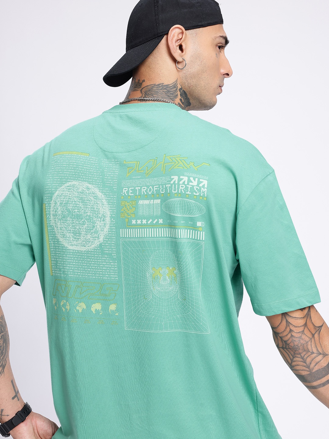 

glitchez Street Savvy Printed Relaxed T-shirt, Green
