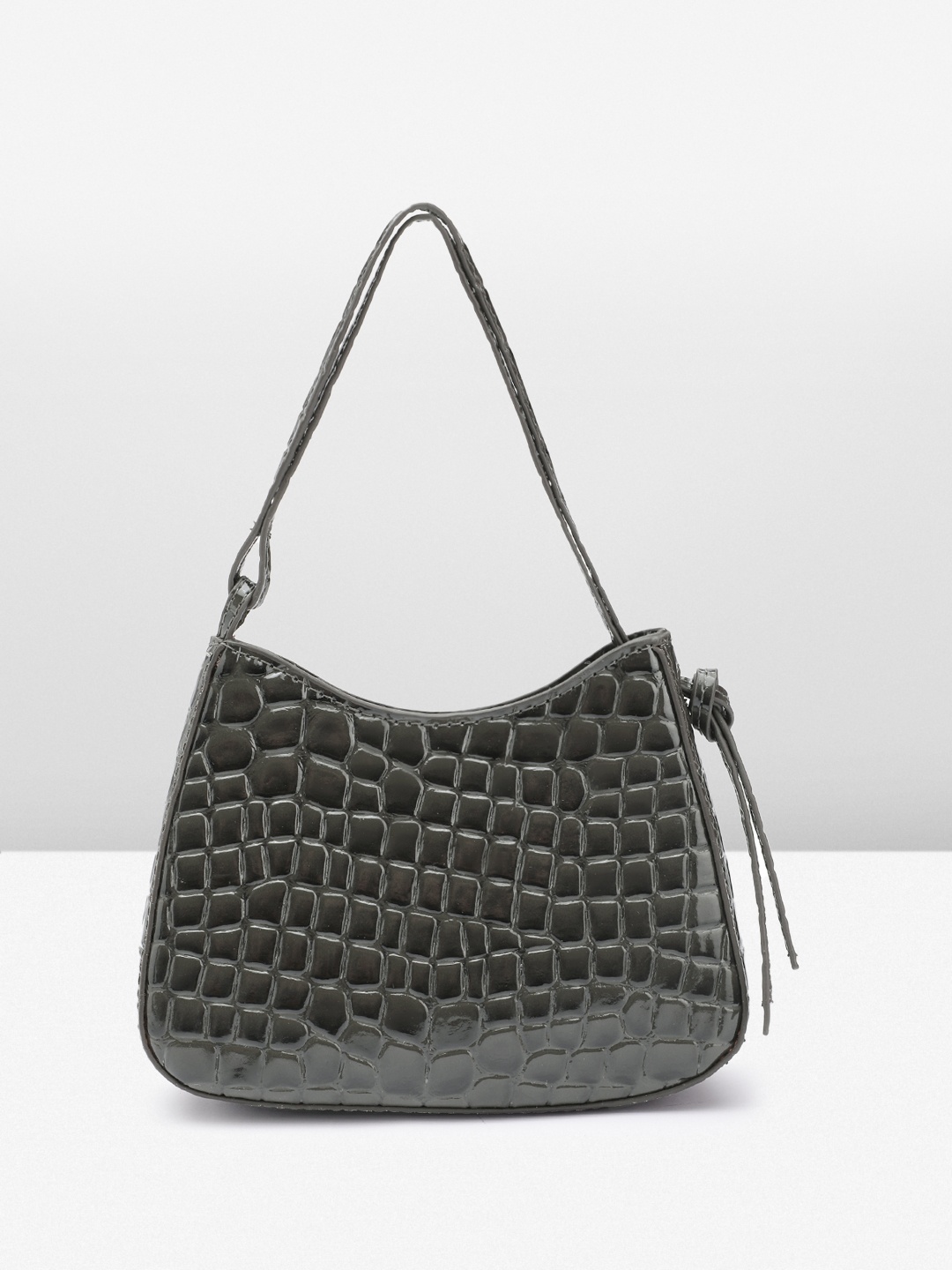 

MANGO Animal Textured Handheld Bag, Grey
