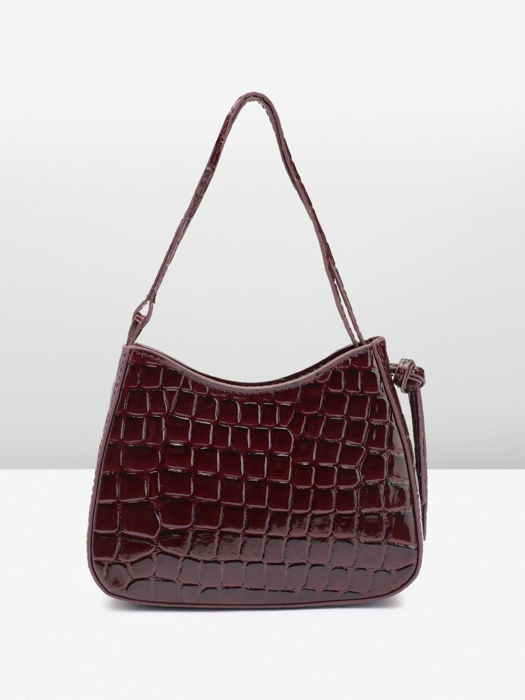 

MANGO Animal Textured Handheld Bag, Maroon