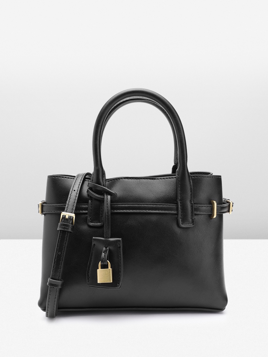 

MANGO Structured Handheld Bag, Black