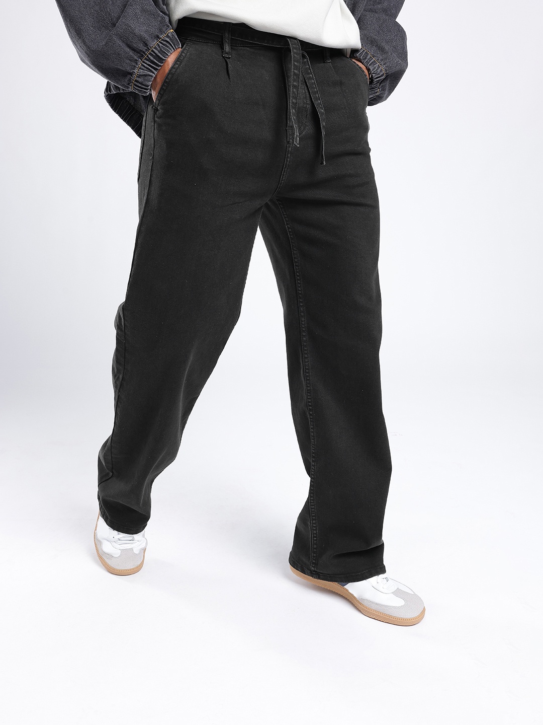 

glitchez Men Cool Touch Wide Leg Jeans, Black
