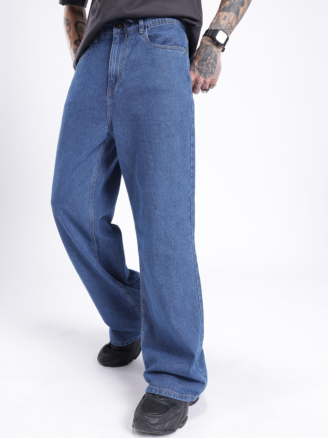 

glitchez Men Cool Edge Loose Fit Jeans, Blue