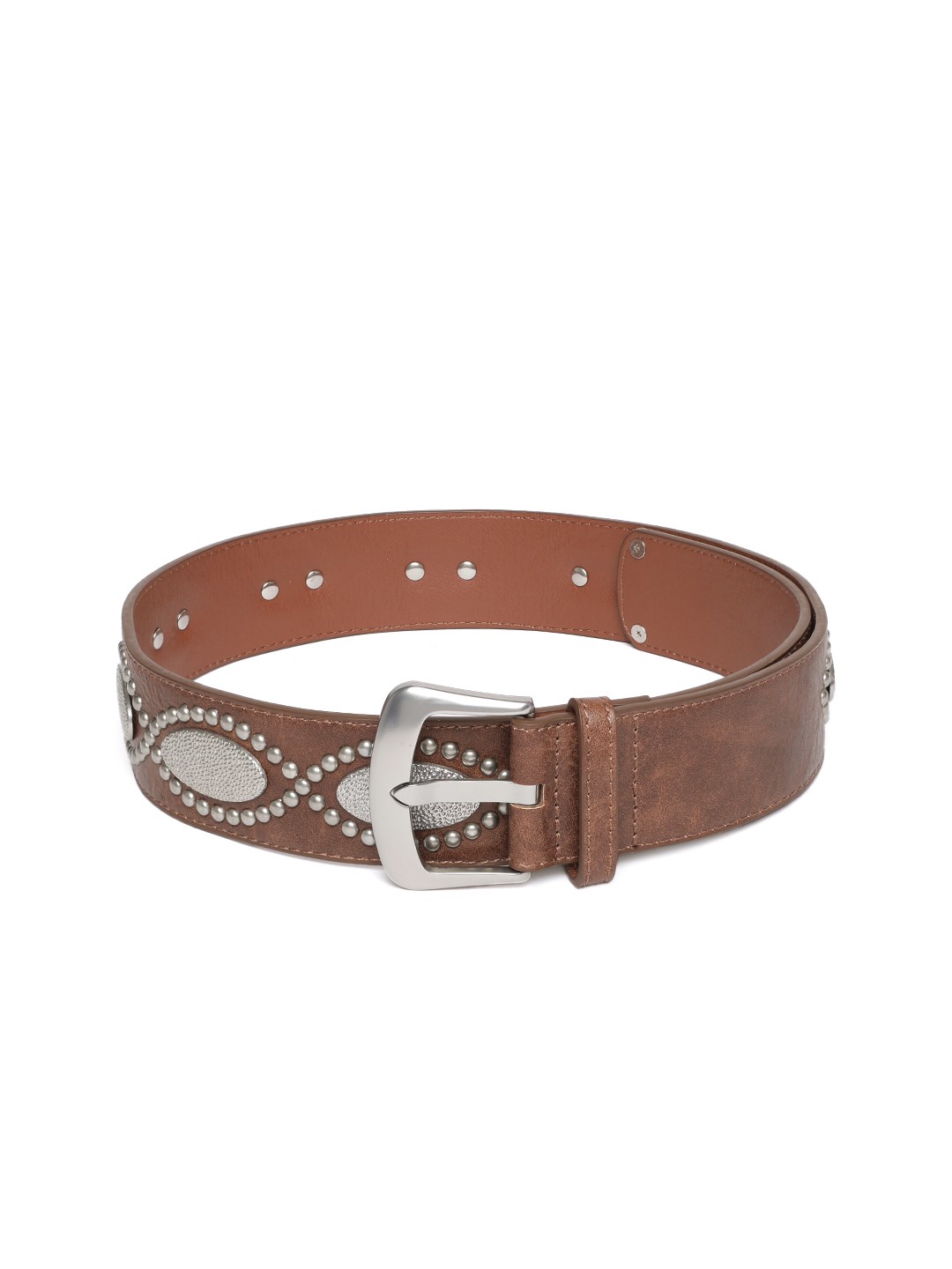 

MANGO Women Embellished Belt, Brown