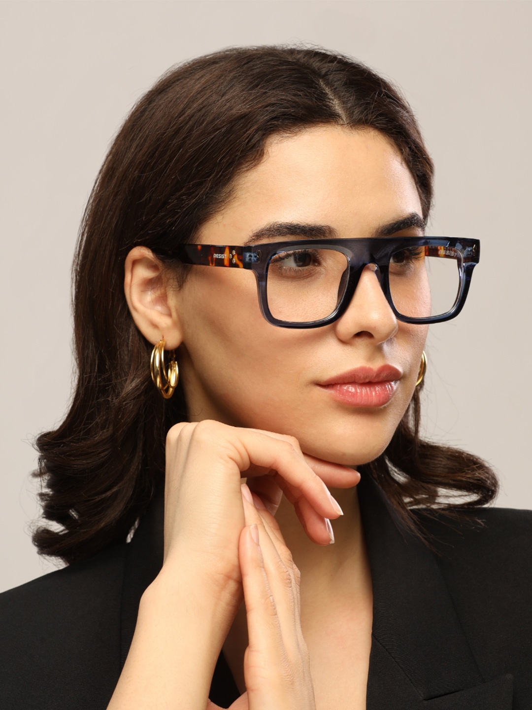 

RESIST EYEWEAR Unisex Transparent Square Sunglasses with UV Protected Lens