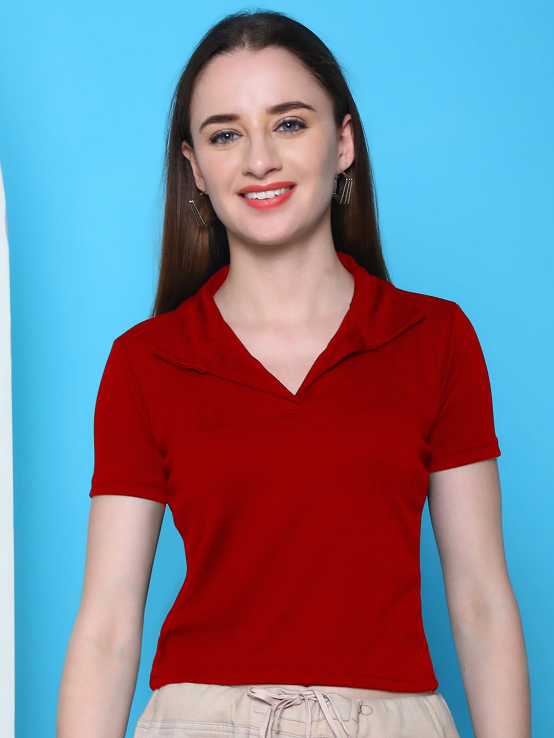 

Metronaut womens solid Top, Maroon