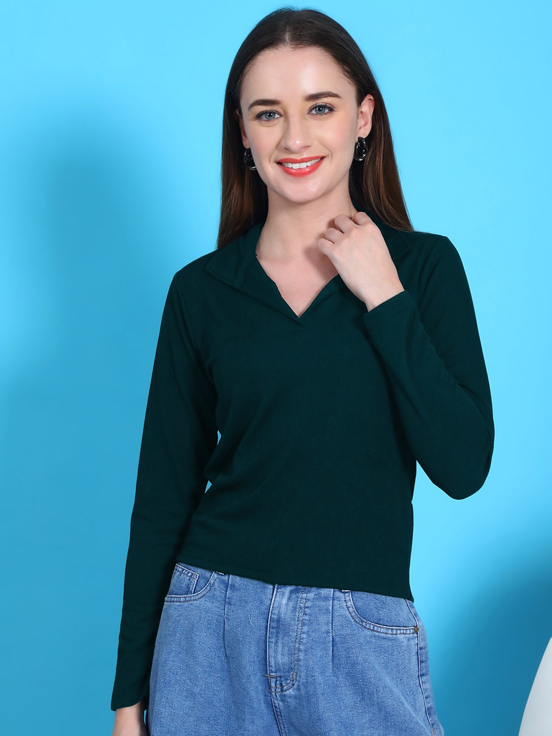 

Metronaut Women Regular Top, Teal