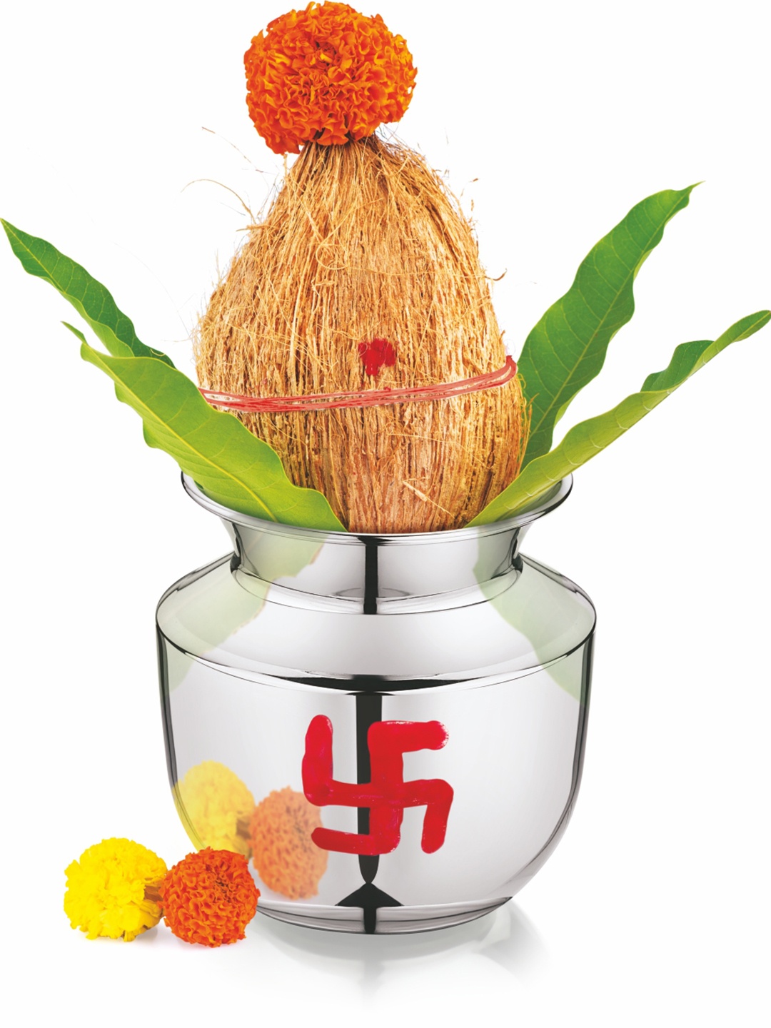 

MUKTI Glossy Stainless Steel Shrifal Pooja Essentials Lota - 1000ml, Silver