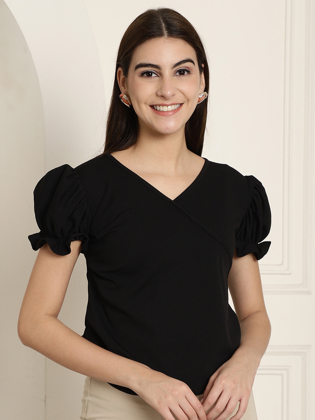 

Metronaut womens solid Top, Black