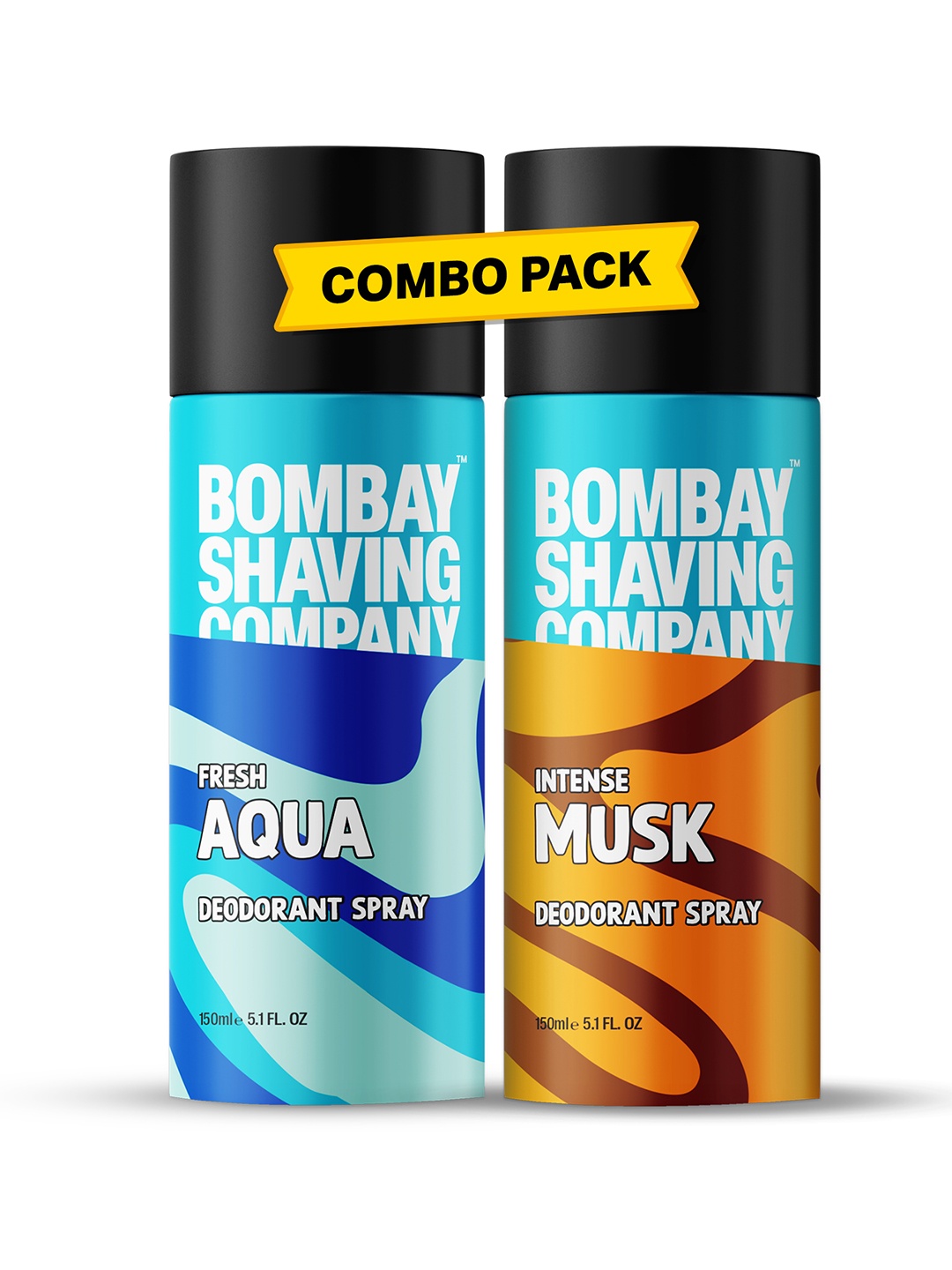 

Bombay Shaving Company Men Set Of 2 Fresh Aqua & Intense Musk Deodorant Spray - 150ml Each, Blue