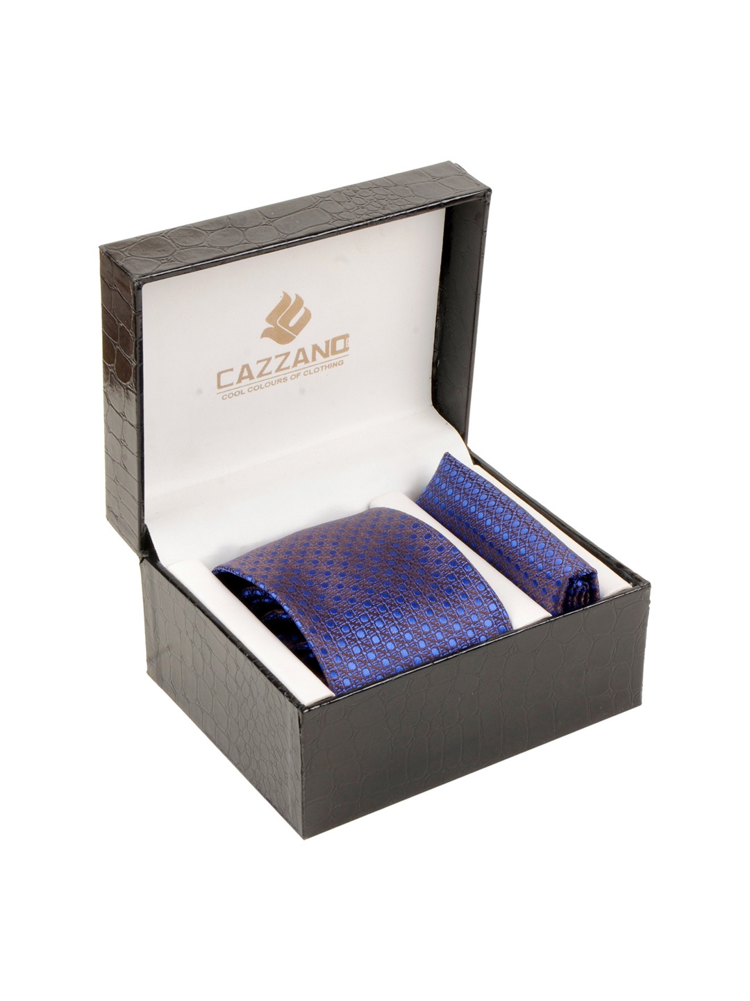 

Cazzano Men Tie and Pocket Square Accessory Gift Set, Blue