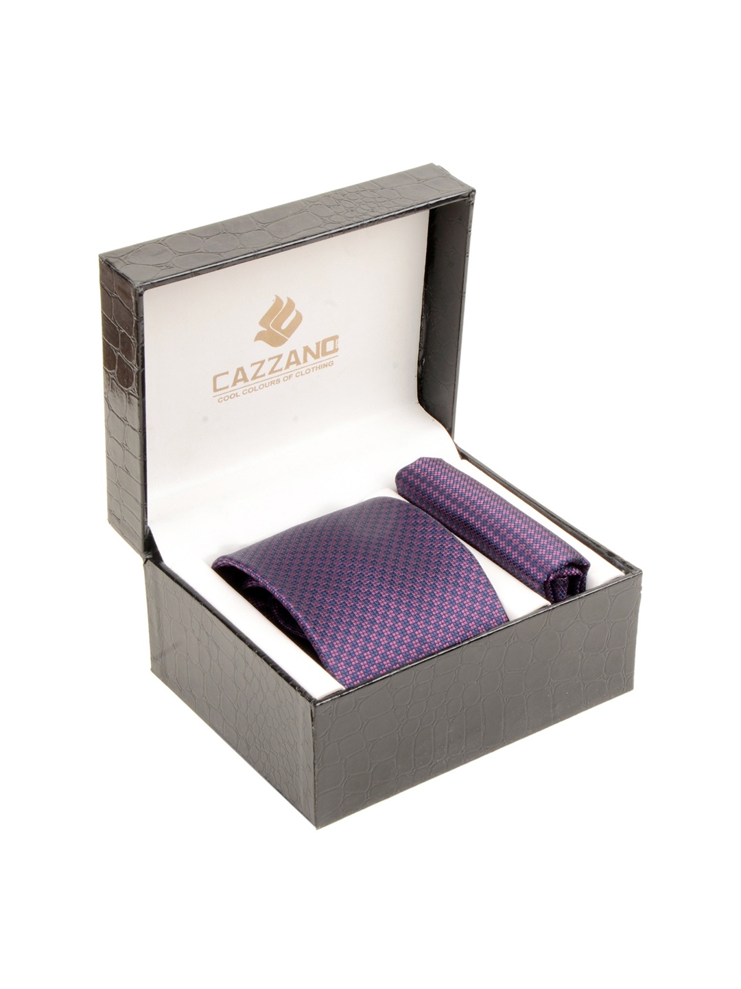 

Cazzano Men Accessory Gift Set Formal Tie and Pocket Square, Purple