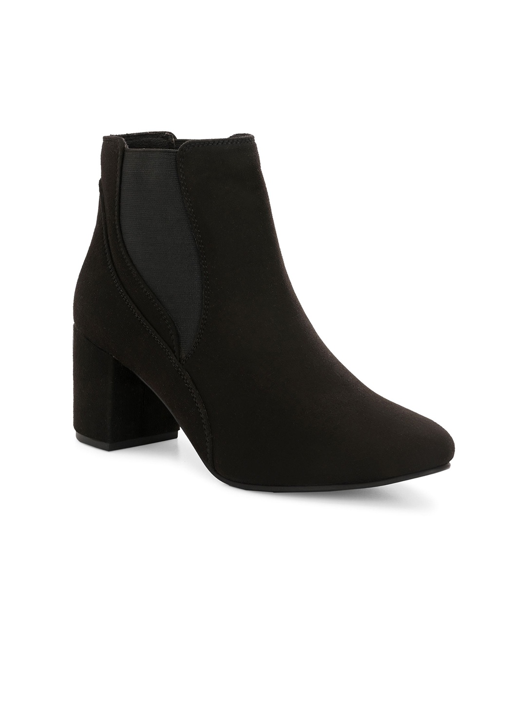 

The Roadster Lifestyle Co Women Pointed Toe Block Heeled Chelsea Boots, Black