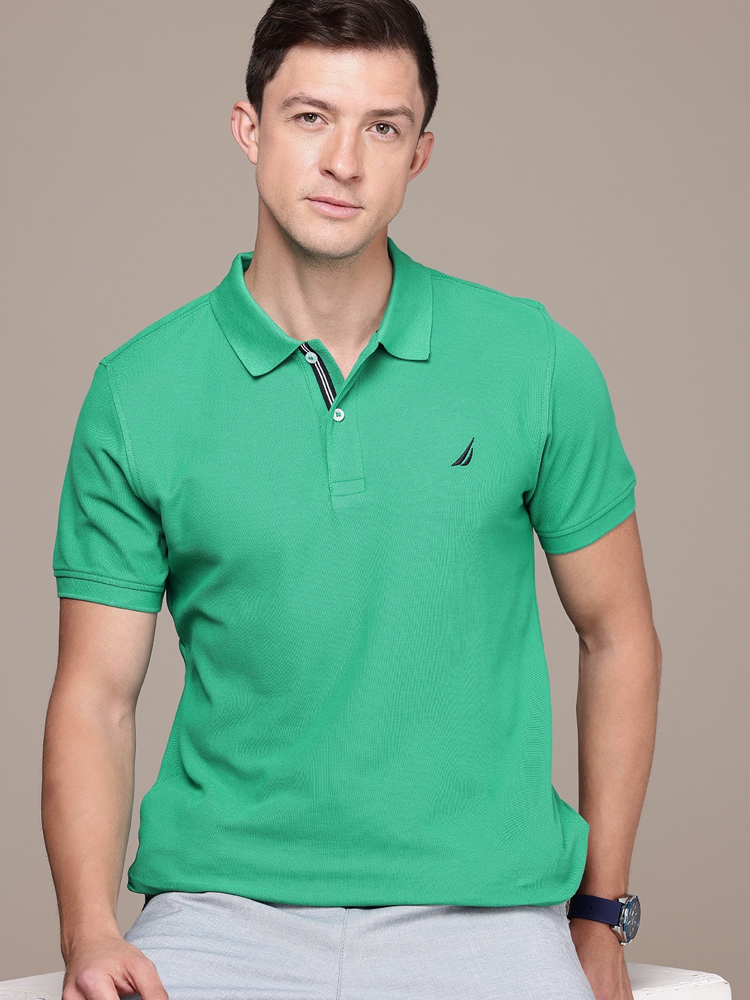 

Nautica Polo Collar Pure Cotton T-shirt, Green