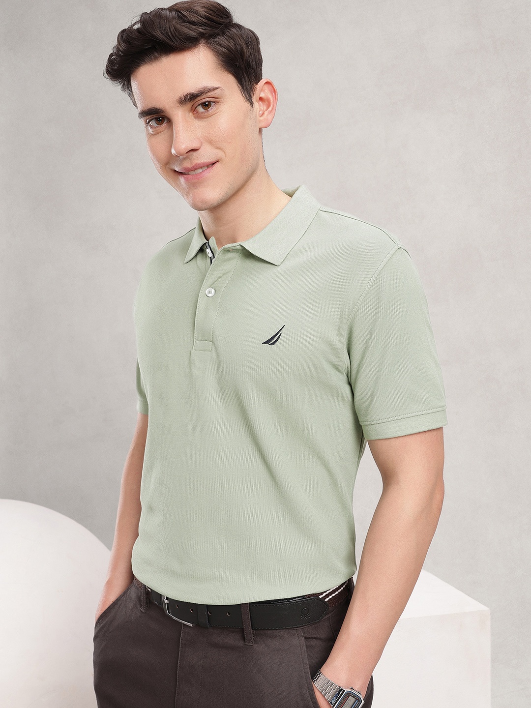 

Nautica Polo Collar Pure Cotton T-shirt, Green