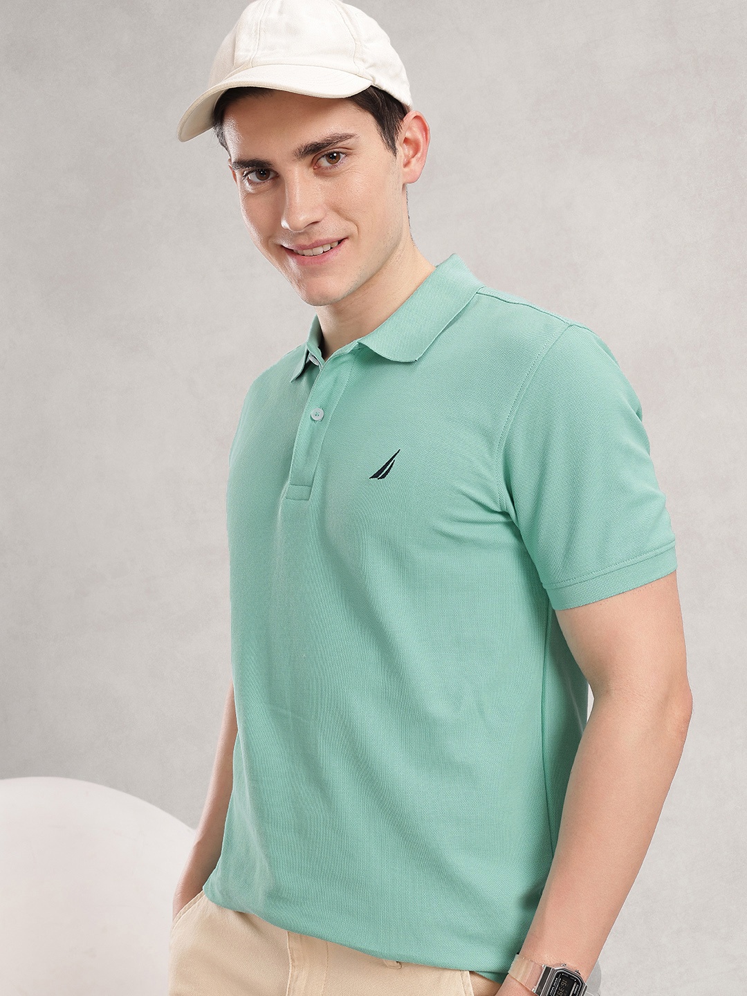 

Nautica Polo Collar Pure Cotton T-shirt, Green