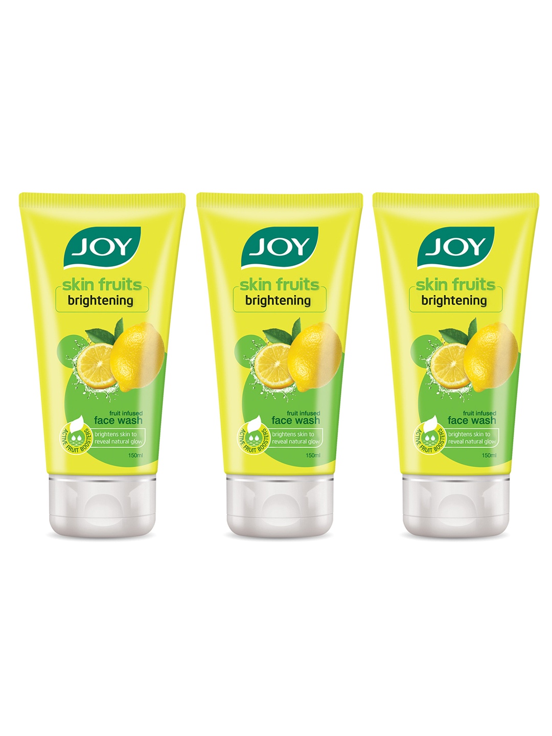 

JOY Set Of 3 Skin Fruits Brightening Face Wash For Natural Glow - 150 ml Each, Yellow