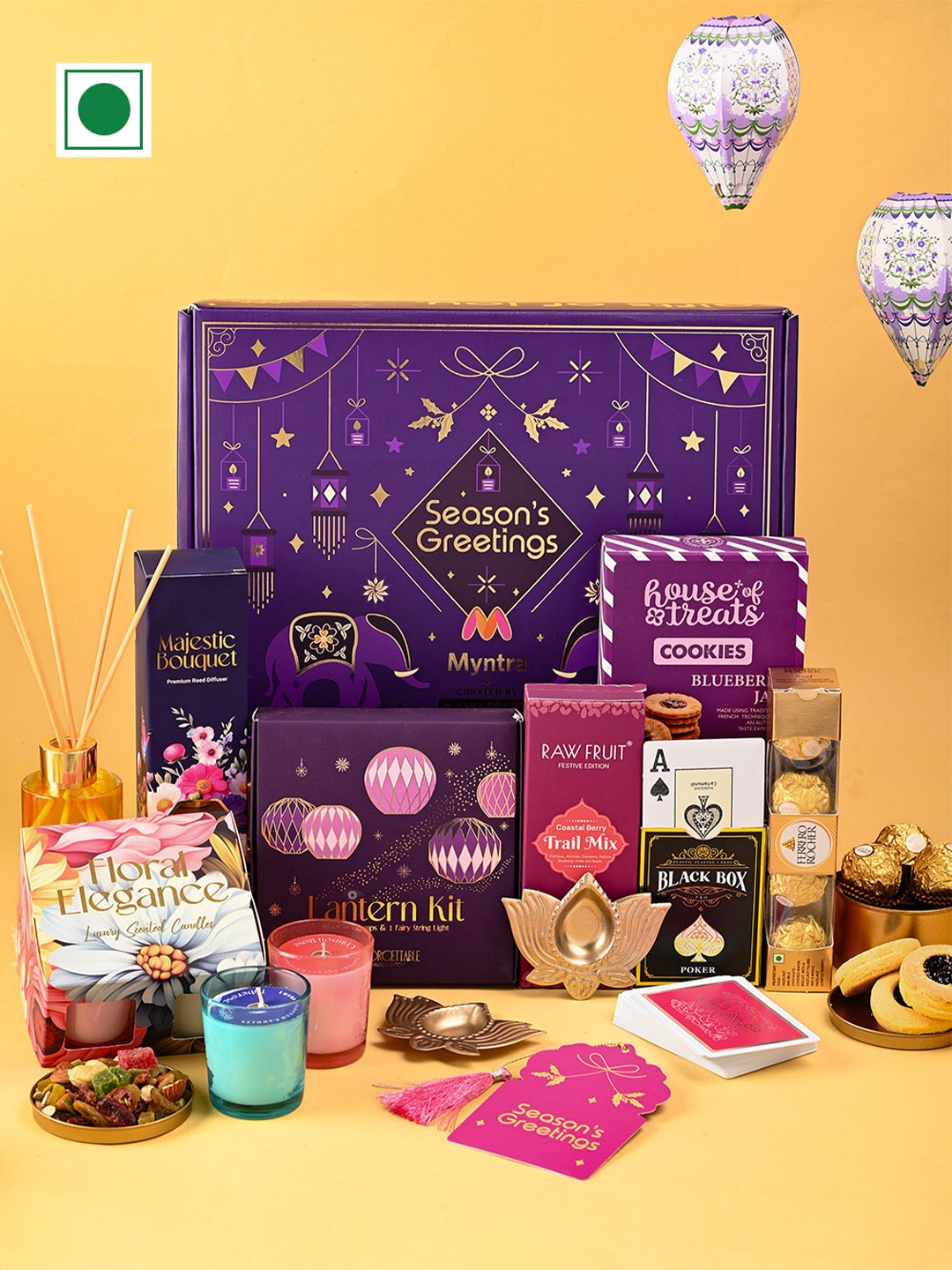 

RawFruit Set Of 8 Assorted Diwali Gift Box, Purple